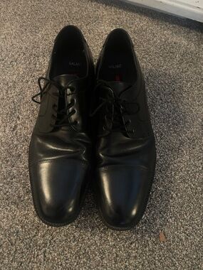 Galant Black Leather Cap-Toe Derby - Classic Men's Dress Shoe